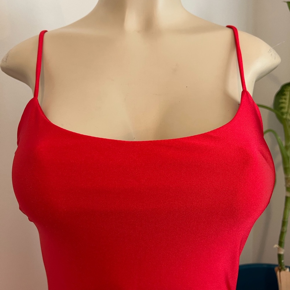 Mind Code Red T-strap Body-con Mini Dress - Picture 4 of 10